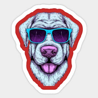 Dogs rock with glasses Sticker